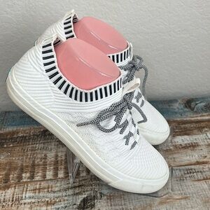 Blowfish Malibu Chic White Sneakers with Black Accents
